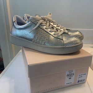 Loeffler Randall Elliot silver leather sneakers